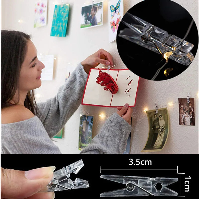 LED String Lights 2M/5M/10M Photo Clip Fairy Lights Outdoor USB Battery Operated Christmas Tree Garland Decoration Wedding Decor