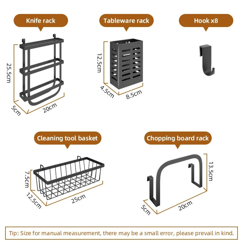 Kitchen Storage Shelf Above The Sink Bowl Draining Rack Multifunctional Dish Knife Rag Spoons Sink Rack Set Countertop Organizer