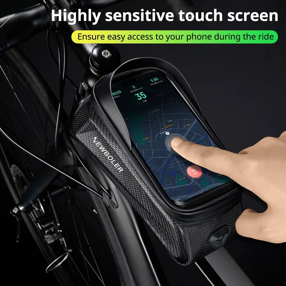 Bike Bag 2L Frame Front Tube Cycling Bag Bicycle Waterproof Phone Case Holder 7.2Inches Touchscreen Bag Accessories