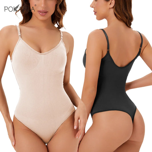 NEW Arrivals 2PCS Set S-2XL High Elastic Bodysuit for Women Tummy Control Shapewear Sexy Seamless Sculpting Thong Body Shaper Slimmer Slimming Black Tank