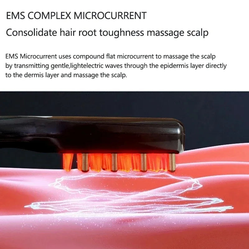 Electric Laser Hair Growth Comb Anti Hair Loss Therapy Comb Infrared EMS LED Red Blue Light Vibration Massage Hair Health Care Accessories Health Care Supplies