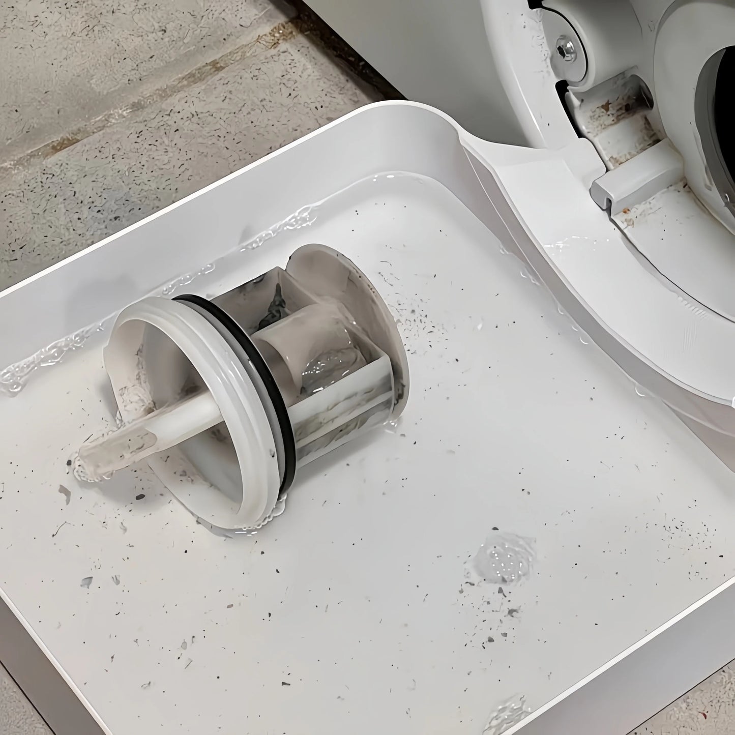 Washing Machine Drain Water Collection Tray, No Overflow, Lint Filter and Foreign Object Collection Drip Tray, Clean Laundry Room Water Collection Box