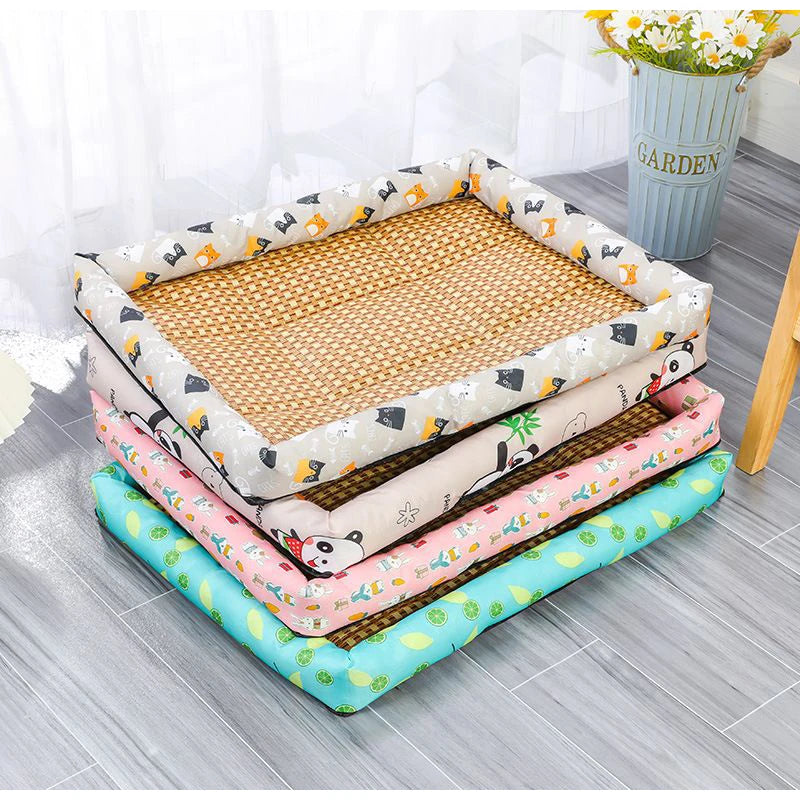 Mattress Cushion Summer Small Animal Cold Bed Dog Cooling Mat Summer Pet Rattan Mat Pad Breatbable