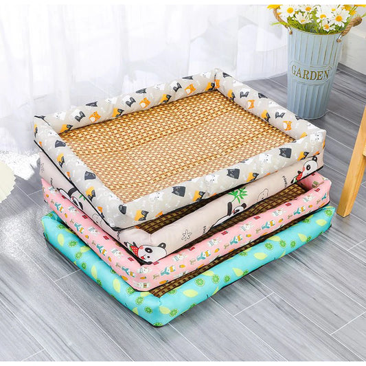 Mattress Cushion Summer Small Animal Cold Bed Dog Cooling Mat Summer Pet Rattan Mat Pad Breatbable