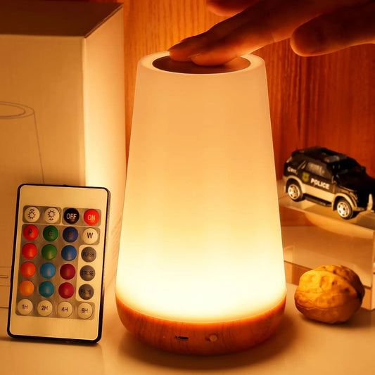 13 Colors Changing Night Light Remote Control Touch USB Rechargeable RGB Night Lamp Dimmable Lamp Portable Table Bedside Lamp