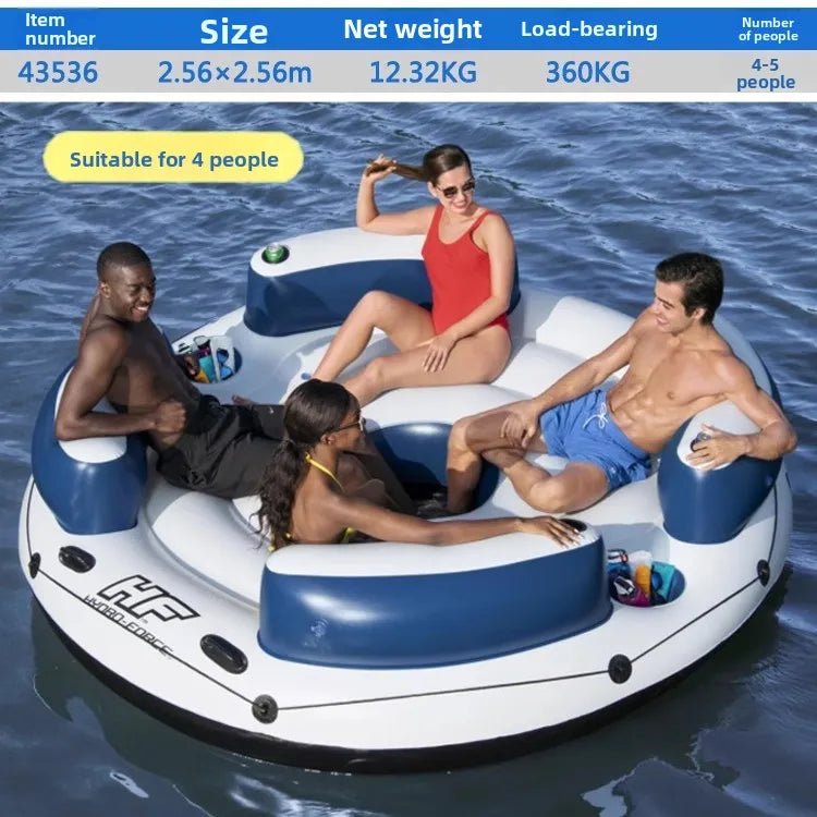 Large Inflatable Floating Island with Awning 8-10 People Floating At Sea Adult Household Floating Shade Boat Summer Ocean Family Party