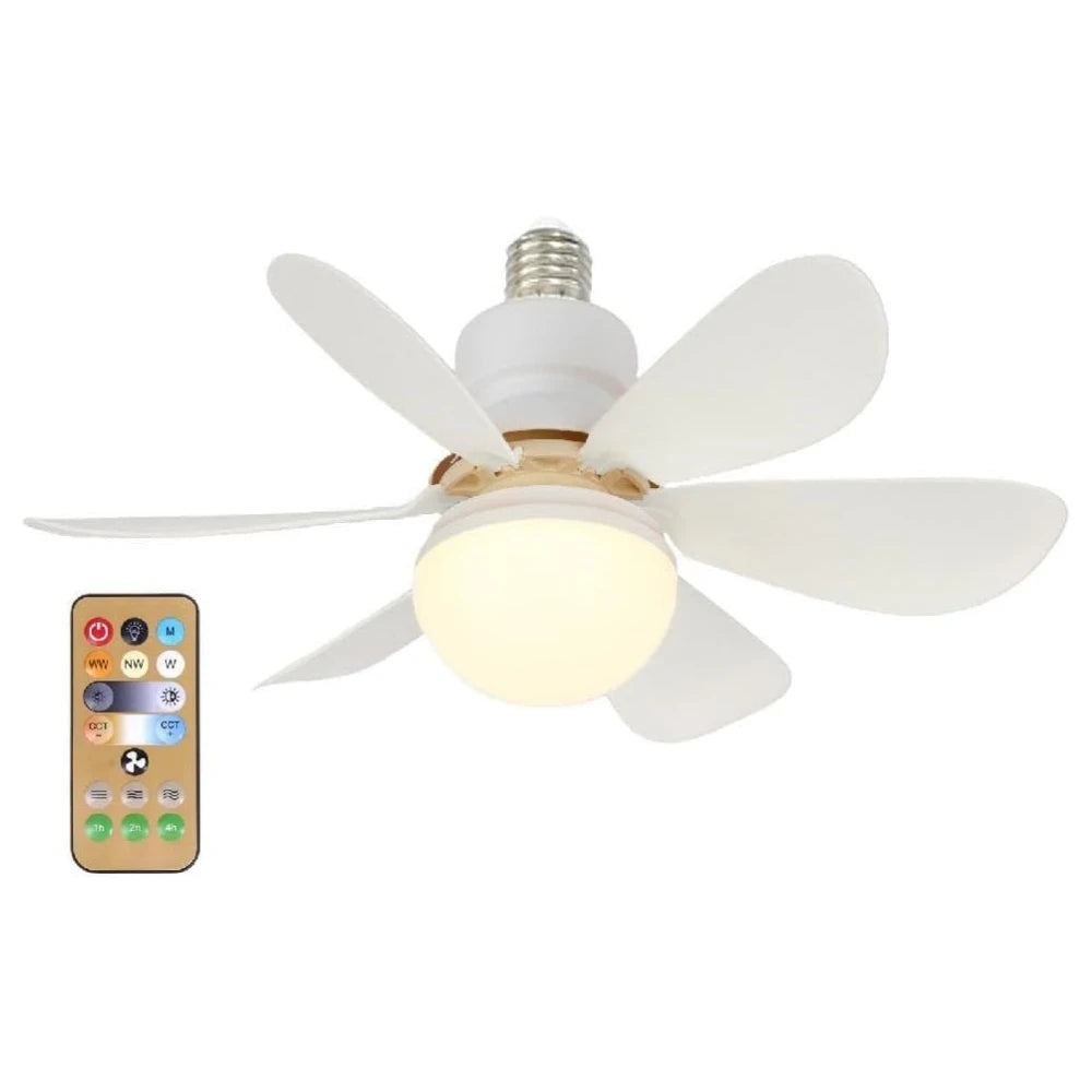 NEW Arrivals Dimmable Light Color Temperature Modern Ceiling Mount Remote Control Smart E27 Led Ceiling Fan Light Cooler Home Office  Air Cooling Fan