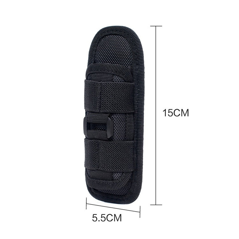 Outdoor Camping Hunting Night Walking Tactical Flashlight Pouch Belt Torch Bag Durable Hunting Lighting Accessory Survival Kits 360 Degree Holster Rotary Torch Case.