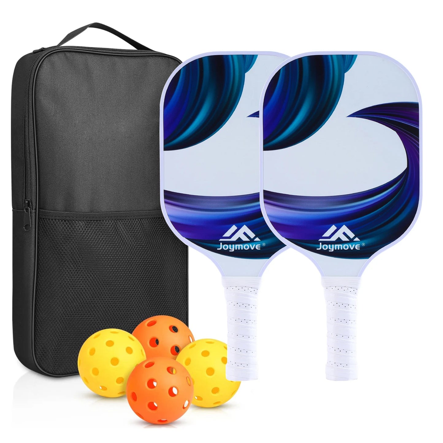 NEW Full Set Professional Fiber Glass Top Quality Pickleball Paddles Set of 2 USAPA Approved Fiberglass Pickle Ball Paddles with 4 Pickle Balls Durable Beach Rackets for Beginners Sports Accessories