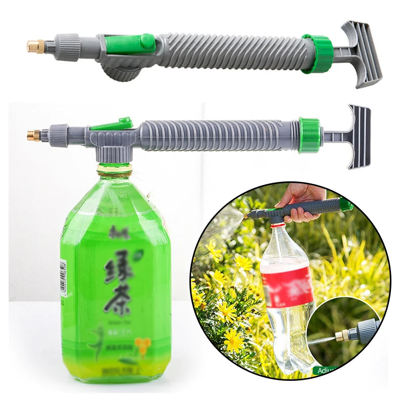 NEW Arrivals High Pressure Air Pump Manual Sprayer Adjustable Drink Bottle Spray Head Nozzle Garden Plants Flowers Watering Tool Sprayer Agriculture Tools Gardening Supplies