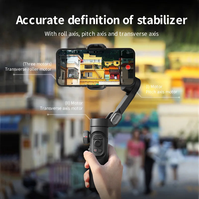 3-Axis Handheld Gimbal Stabilizer for Smartphone with Fill Light for iPhone Android Face Tracking TikTok Vlog Smart XE