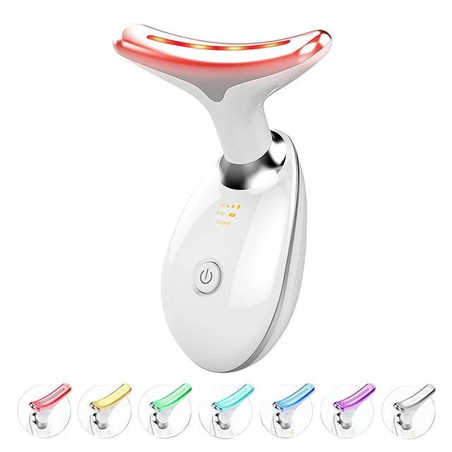NEW 7 Colors Electric Neck Face Anti Wrinkle Facial Massager Neck Face Beauty Device Skin Tighten Facial Lift Device Reduce Double Chin Skin Care Tool Ladies Beauty Salon Spa Supplies
