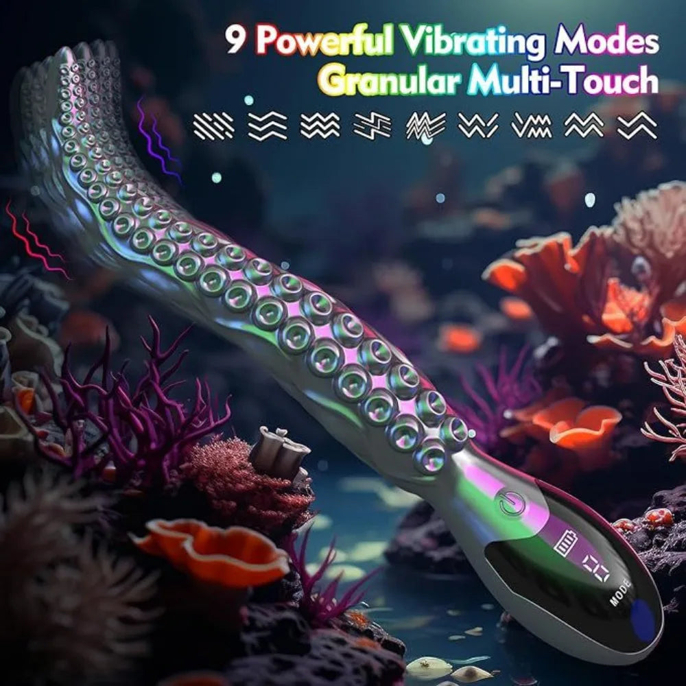 9 Modes Electric LED Display Octopus Tentacle Masturbation Vibrator G Spot Vagina Anal Butt Plug Vibration Stimulation Adult Sex Toys Special-Shaped Dildos Adults Sex Shop Products