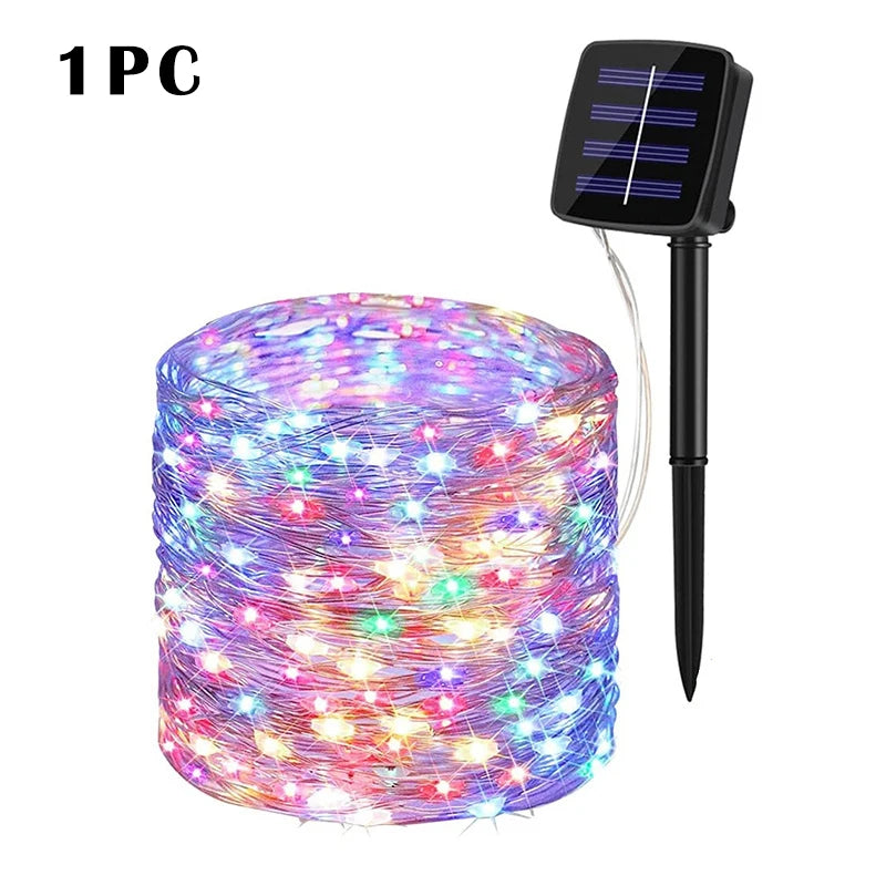 NEW Arrivals "7m/12m/22m/32m"  5 Packs LED Solar Light Outdoor Garden Fairy String Light Led Twinkle Waterproof Lamp for Christmas Patio Tree Party New Year Eve Decoration Accessories Supplies