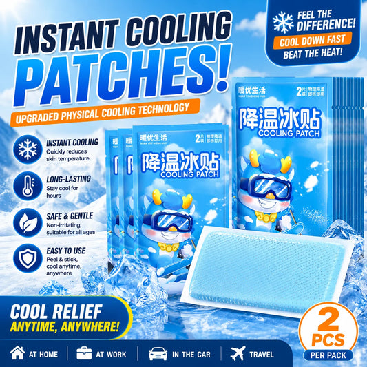 10 PCS Set Korean Cooling Patches for Summer Heat Relief and Cooling Outdoor Travel Beach Camping Running Hiking Sport Activities Heat Relief Patches
