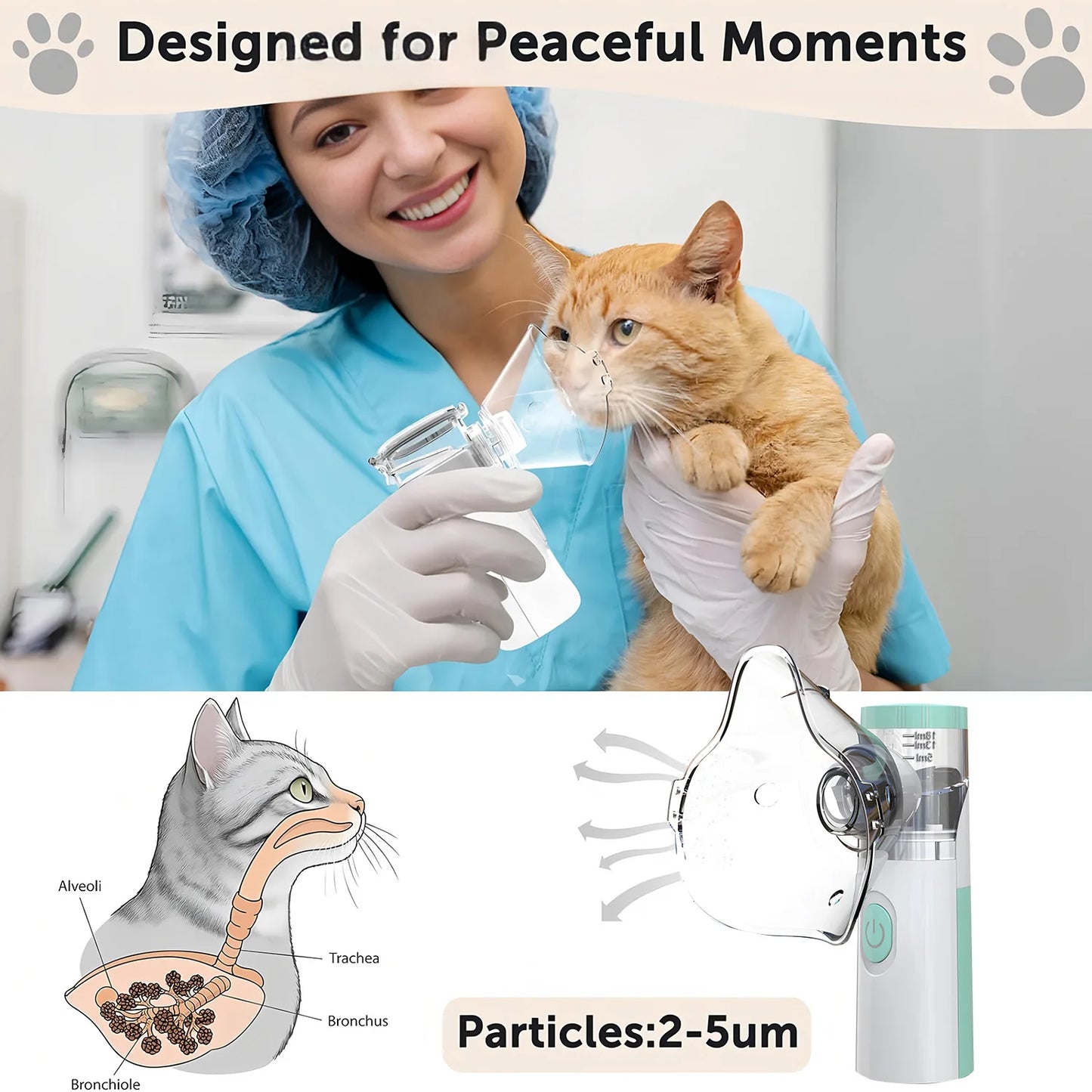 NEW Arrivals Pet Portable Nebulizer Machine Medical Atomizer Inhalator for Animal Silent Inhaler Humidifier  Nebulizer Pets Health Care Supplies