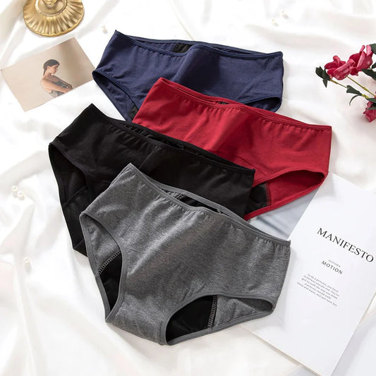 NEW 3 PCS Set S-3XL Plus Size  Menstrual Panties for Women Leak Proof Briefs Cotton Lingerie Absorbency Physiological Underwear Period Underpants