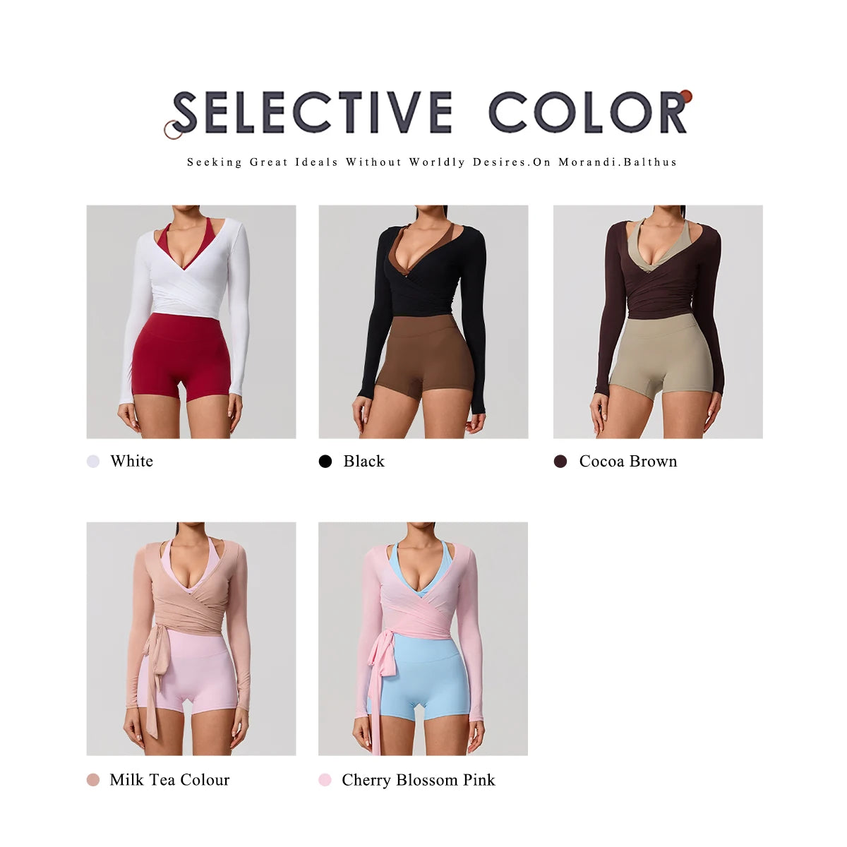 Just Arrived 5 Colors New Women's Yoga Long Sleeve One Piece Strap Yoga Clothing Female Training Premium Ballet Wrap Tops Woman Gym Sports Top Women Sports Apparel Accessories