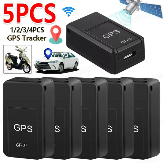 NEW Arrivals 5PCS Set Mini GF-07 GPS Car Tracker Real Time Tracking Anti-Theft Anti-Lost Key Pet Locator Strong Magnetic Mount SIM Message Positioner