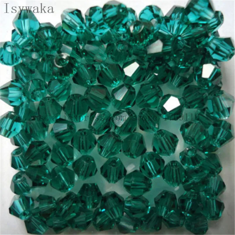33 Colors 100 PCS Set Blue Multicolor 4mm Bicone Austria Crystal Beads Charm Glass Beads Loose Spacer Bead for DIY Jewelry Making Apparel Accessories Tools Set