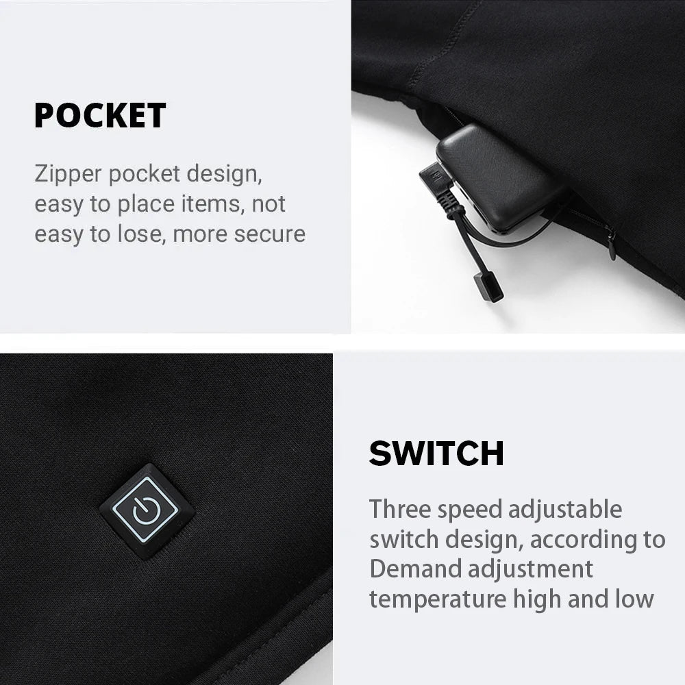 2 PCS Women Men Suit S-3XL UK Plus Size Electric Clothes 52 Areas New Material Technology Heated Underwear Winter Thermal Underwear Women Men Heating Jacket Winter Accessories USB Electric Heating Clothes