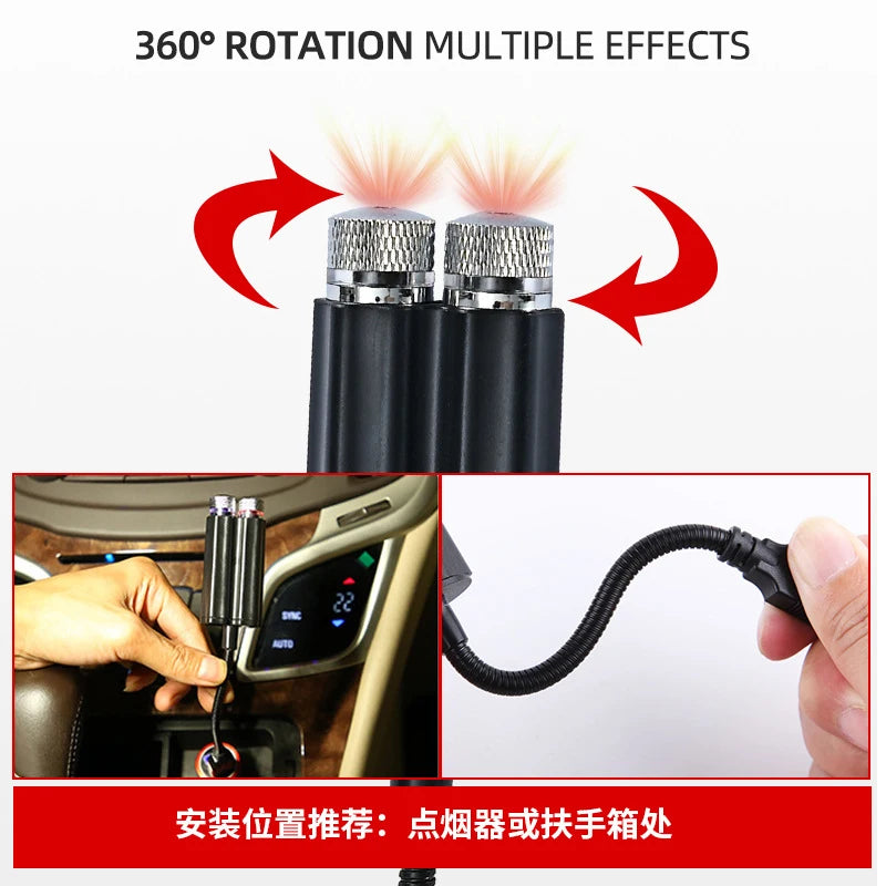 1PCS Car Roof Star Light USB LED Interior Lights Starry Atmosphere Projector Decoration Night Home Decor Galaxy Light Accessorie
