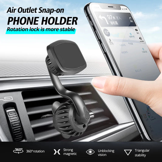 Car Bracket Car Phone Holder With Multifunctional 360 Degree Rotating Air Outlet Magnetic Buckle Type Car Phone Holders Stands