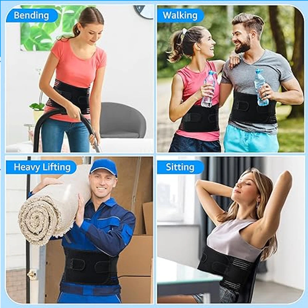NEW Arrivals S-2XL Plus Size Gym Fitness Back Support Belt for Men Women Lumbar Support, Waist Support Back Pain Relief Brace for Sciatica, Breathable & Adjustable Support Straps