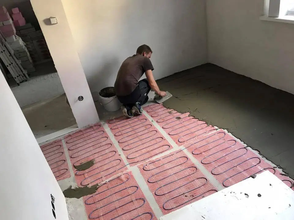 NEW Arrivals 230V 150W/M2 Electric Radiant Underfloor Dual Core Heating Fiberglass Mesh Mat Kit System For Tiles Ceramic Porcelain Stone Heating Home Winter Supplies
