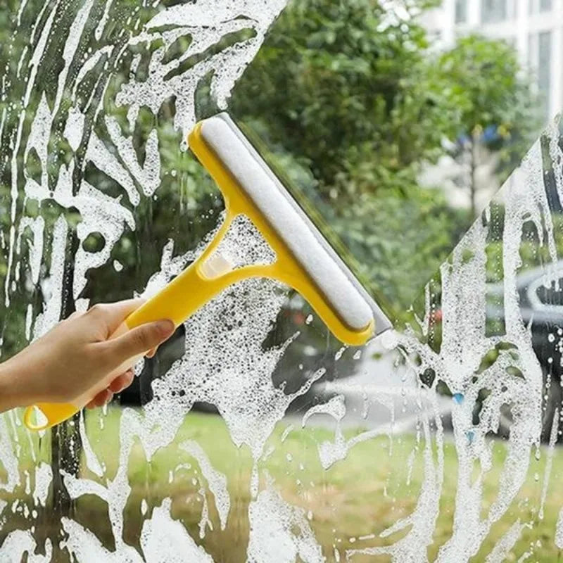 3 Colors Multi-Function Glass Wiper Home Office Window Doors Cleaning Brush Sprayer Cleaning Soap Car Automotive Rubber Brush