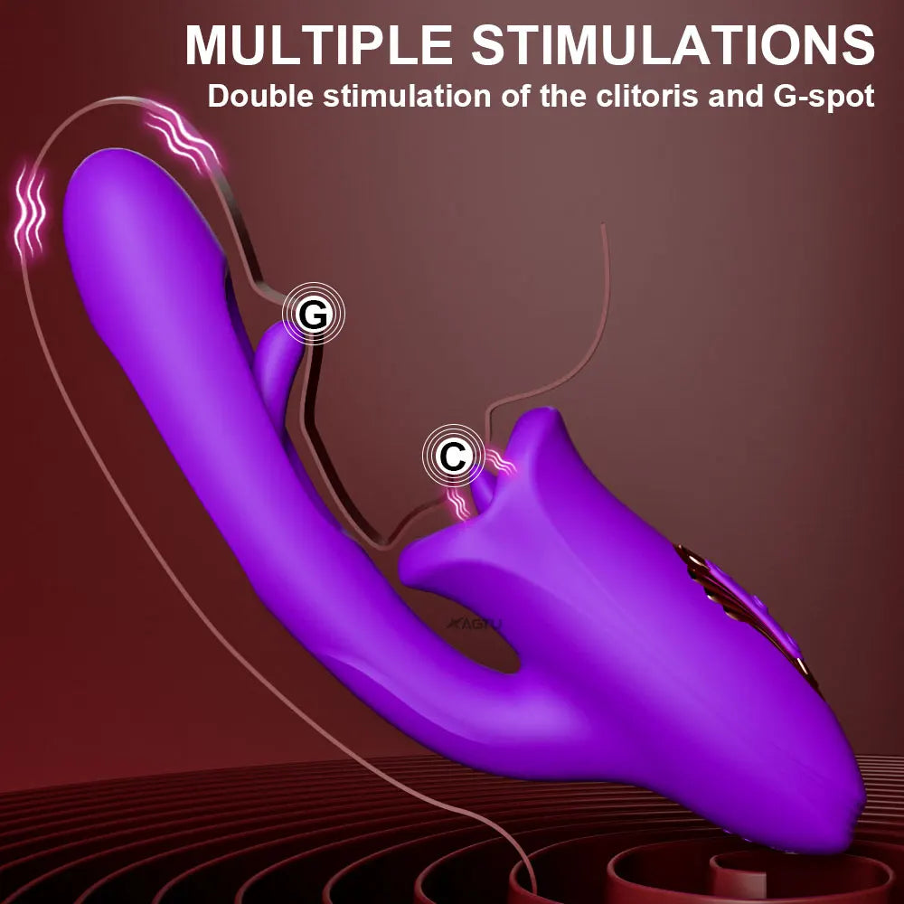 G Spot Vibrator Women Flapping Clit Clitoral Stimulator Female Tongue Licking Dildo Vibrating Adult Rose Sex Toys for Couples