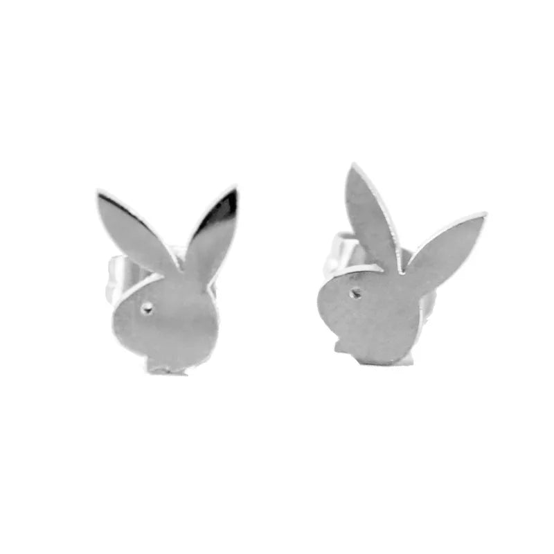 Playboy Cartilage Piercing Stud Earring for Women Cute Bunny Earrings Piercing Women's Ear Studs Jewelry Fashion Supplies
