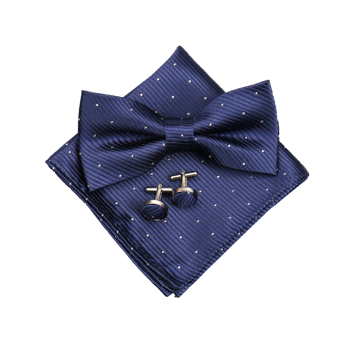 3 PCS Set 55 Colors Luxury Paisley Bowtie Suit Man Bow Tie Pocket Square Cufflinks Wedding Bowknot Accessories Butterfly Neckwear Adjustable Adult Ties