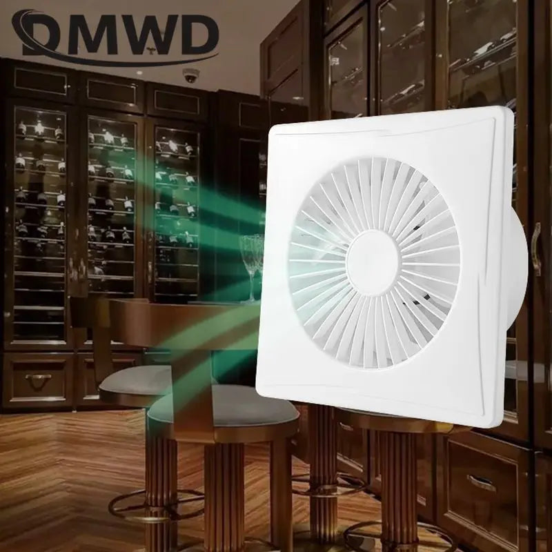 4/6/7 inch Air Ventilator Ultra-Thin Panel Pressurized Exhaust Fan Bathroom Kitchen Waterproof Air Purifier Wall Window Duct Smoke Odors Removal Extractor Fan
