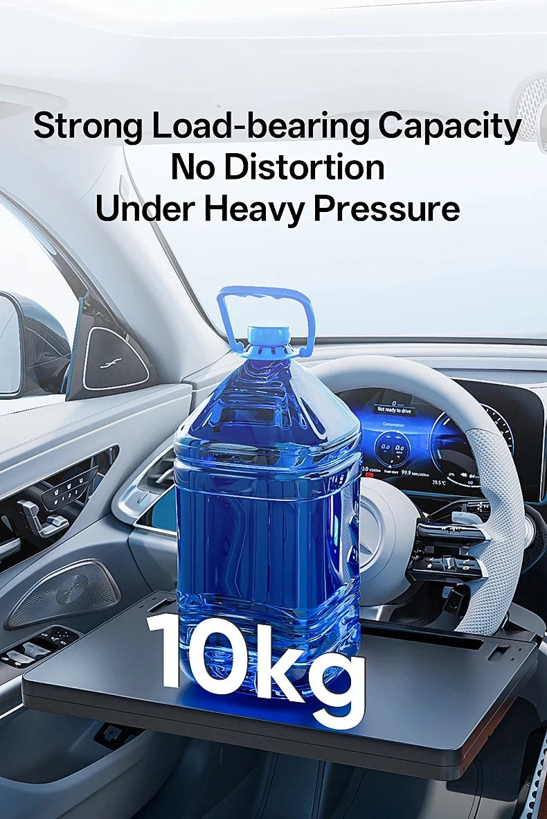 New Car Tray Carbon Fiber Table Food Tray Desk Folding Laptop Desk Auto Steering Wheel Tray Mount Adjustable Water Cup Computer 10kg Weight Bracket Holder Accessories