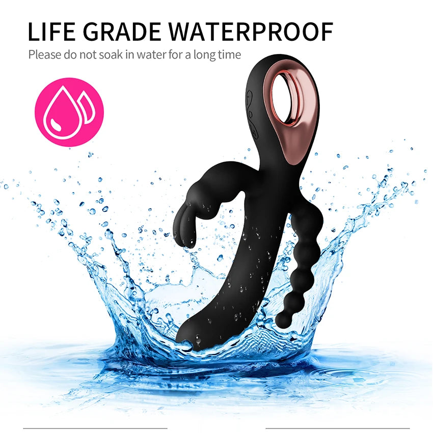 Rabbit Vibrator for Women Powerful G Spot Female Clitoris Stimulator 3 In 1 Dildo Rechargeable Vibrating Silent Adult Sex Toy 18