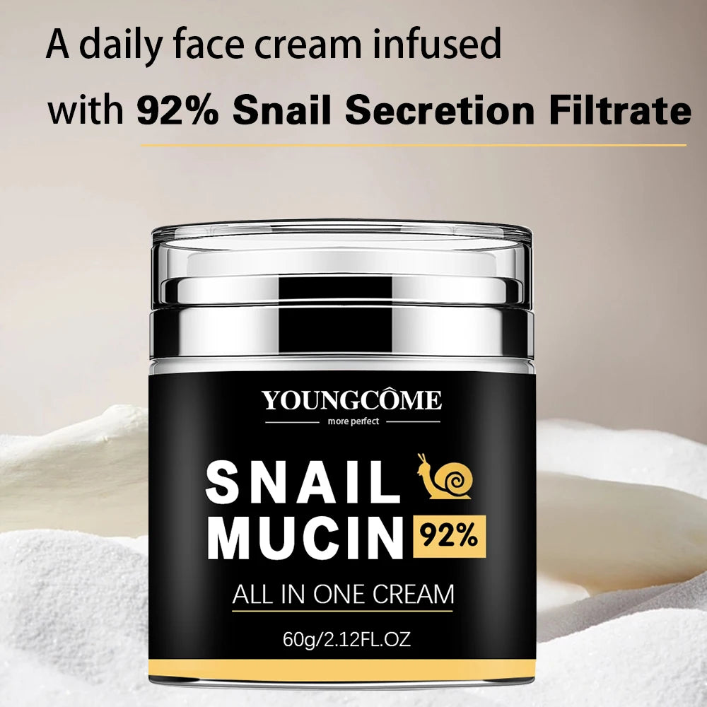 Snail Mucin Smooth Wrinkles Snail Face Cream Collagen Moisturizing Nourish Repair Face Damaged Lift Firm Smooth Bright Whitening Women Skin Care Supplies Korean Products