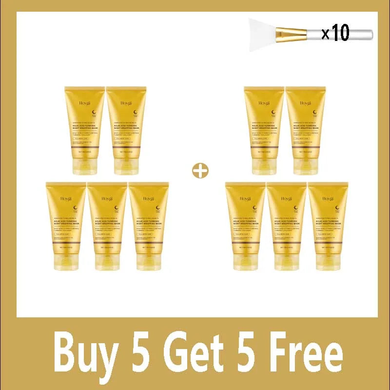 Buy 5 Get 5 Free Turmeric- Collagen Mask Peel Off Mask Face Anti Wrinkle Lifting Korean Skin Care Masks Skin Firming Moisturizing  For Nighttime Care