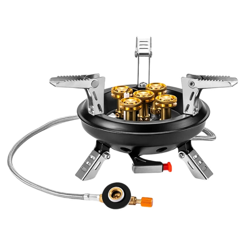 NEW Arrivals BRS-201A Portable Travel Camping Beach BBQ Gas Stove 16000W High Pressured Propane Butane Gas Burner Outdoor Emergency Stove with Piezo Ignition