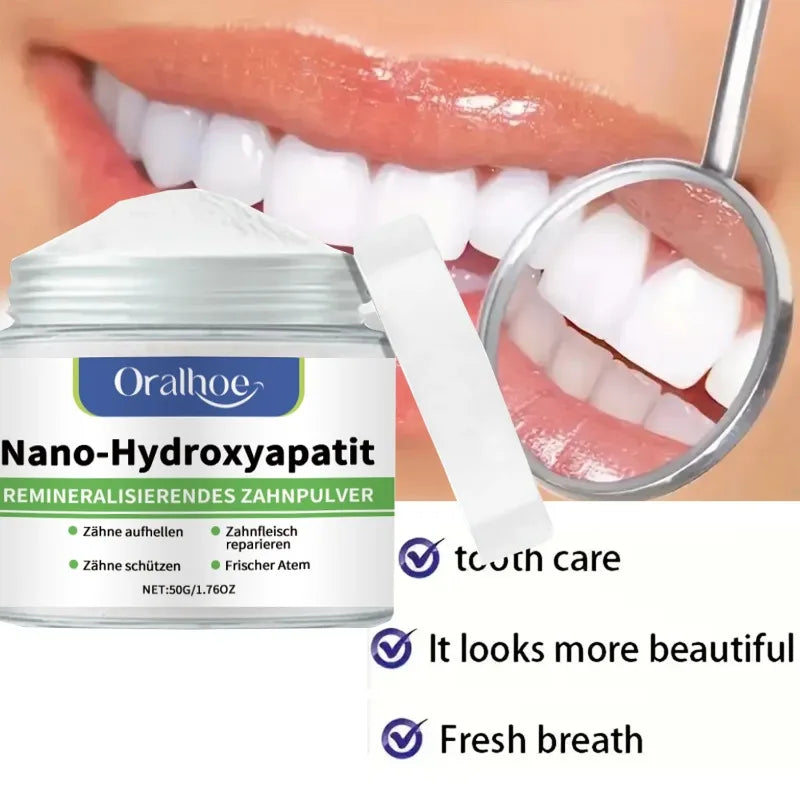 Buy 10 Get 12 Free  Whitening Tooth Powder with 10% Hydroxyapatite - Remineralizing, Cool Mint, Enamel Repair & Fresh Breath Oral Hygiene Sets Dental Supplies