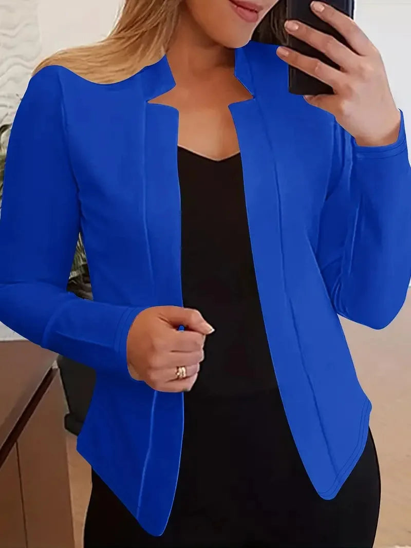 S-3XL UK Plus Size Multi-Colors Women's Clothing New Autumn Winter Spring Blazer Fashion Versatile Long Sleeved Open Collar Casual Suit Jacket Top Blazers Suits