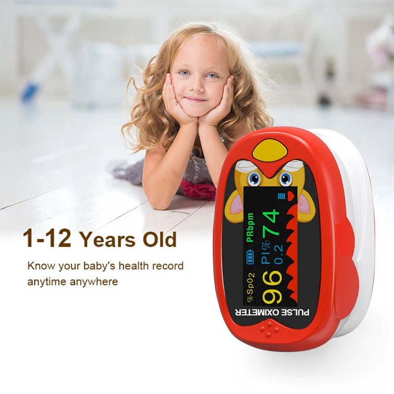 2 PCS Set USB Kids Infant Finger Oximeter Or Non Contact Infrared Forehead Thermometer Digital LCD Fever Detector Heart Rate SpO2 Electronic Monitor Medical Devices Health Care Supplies.