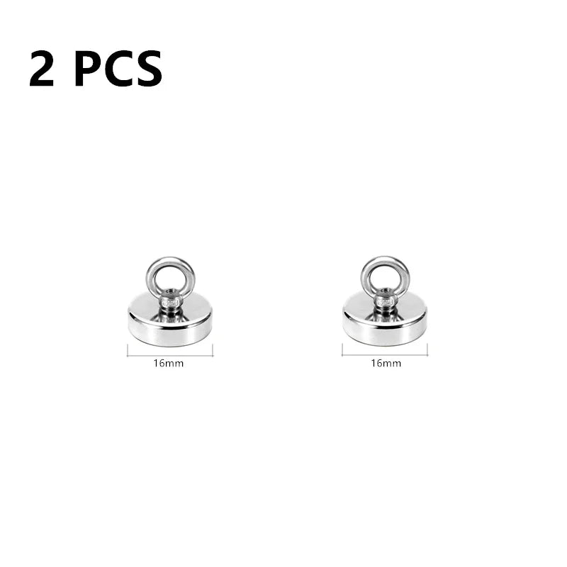 Super Strong Neodymium Fishing Magnets Heavy Duty Rare Earth Magnet with Countersunk Hole Eyebolt for Salvage Magnetic River Lakes Sea Boat Fishing Accessories.