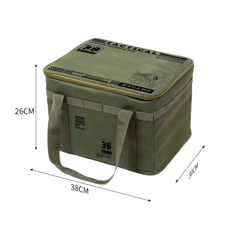 NEW Arrivals Outdoor Camping Food Drinks Delivery Folding Storage Box, Picnic BBQ Tableware, Kitchenware, Outdoor Travel Tactical Storage Lunch Bag, Large Capacity Case