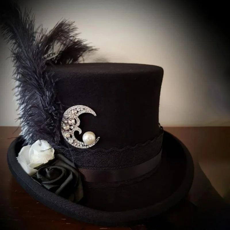 NEW Arrivals British President Men Luxury Top Hat Presidential High Hat British jazz Top Multi-Colors Hats Gentleman Evening Wedding Party  Flat Felt Hat Formal Tuxedos Costume Apparel Accessories Male Luxury Fashion Clothing