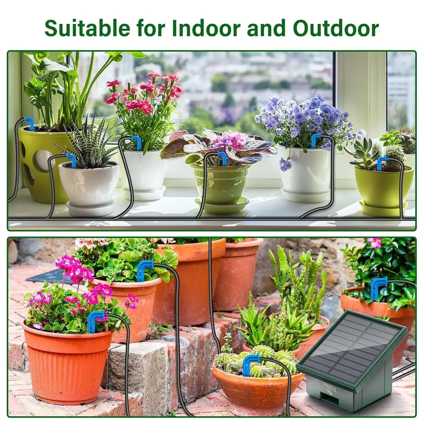 NEW Arrivals Solar Irrigation System for Garden Balcony Automatic Drip Irrigation System DIY Garden Watering System Drip Hose Irrigation Home Indoor Outdoor Watering Products