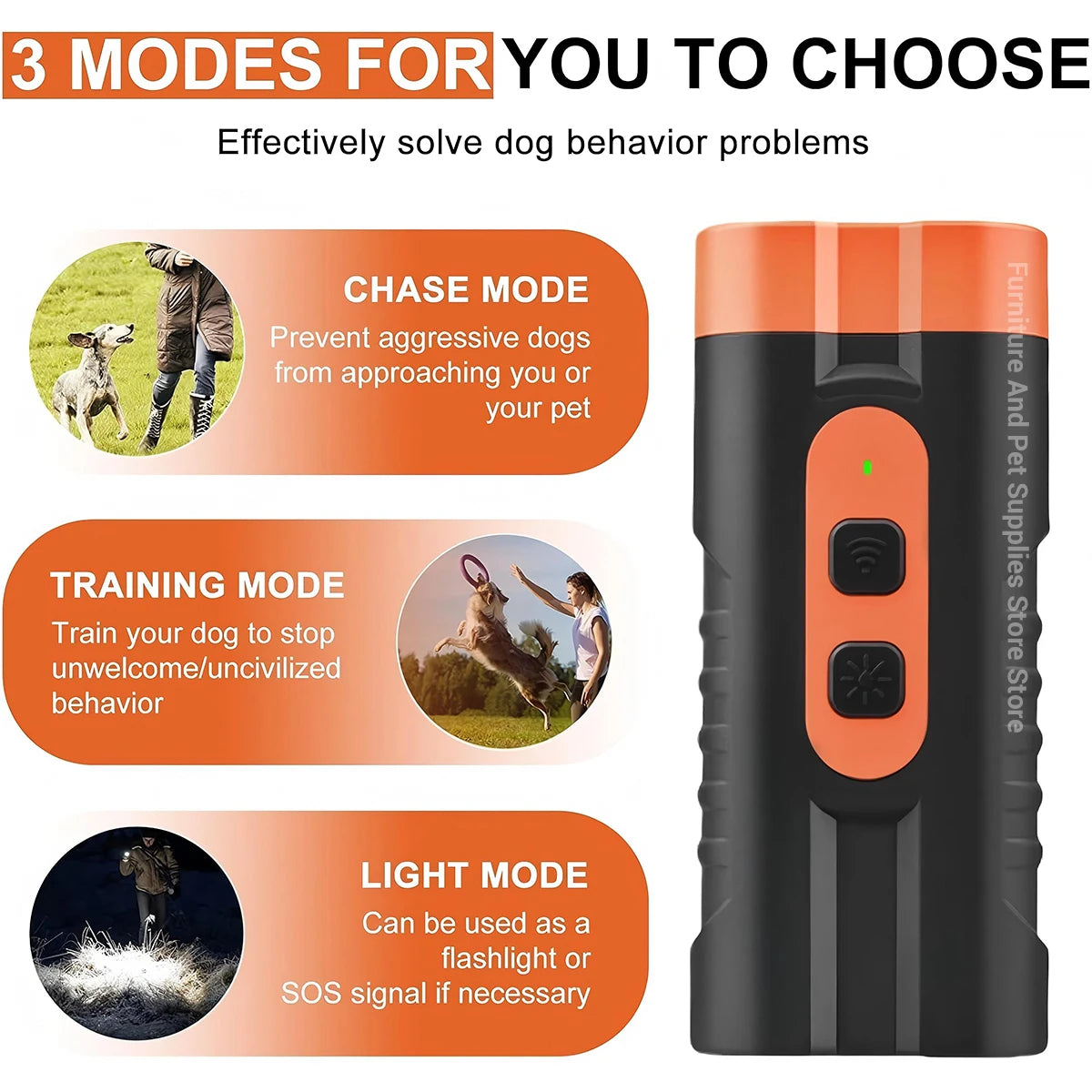 Ultrasonic Pet Dog Repeller Anti Barking Stop Bark Training Device High Power Dog Training Repellents With USB Rechargeable