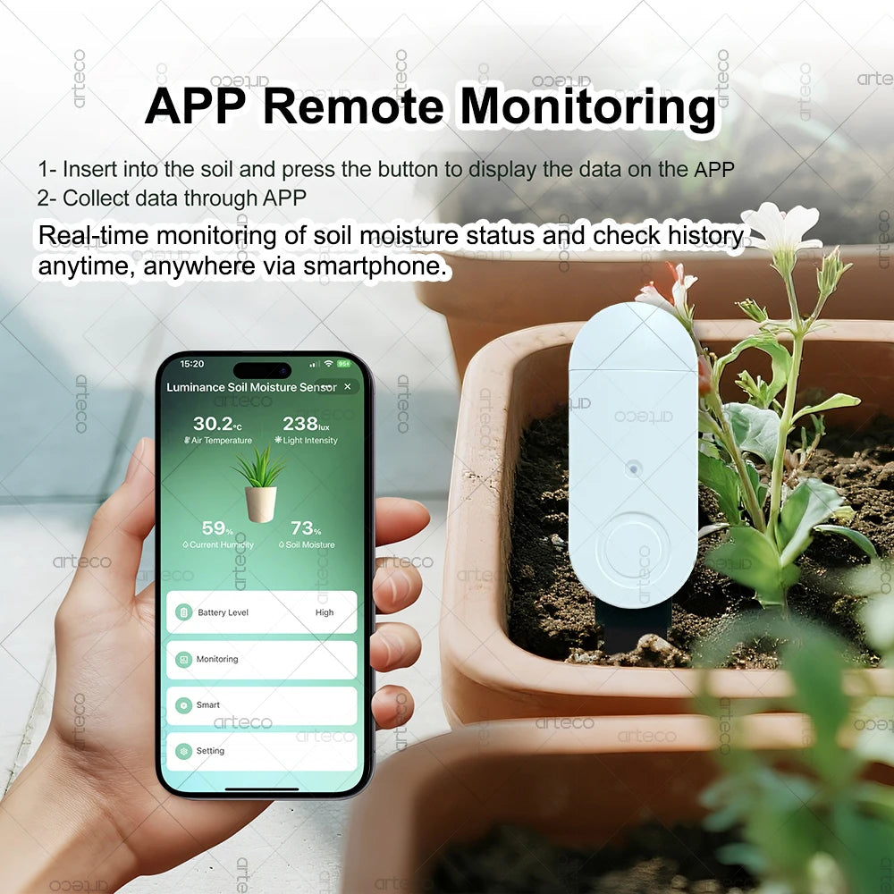 APP Control TUYA Zigbee Smart Soil Tester, illuminance Temperature Humidity Meter Moisture Sensor 4 In 1 Real Time Monitor For TUYA APP Zigbee2MQTT Home Gardening Accessories