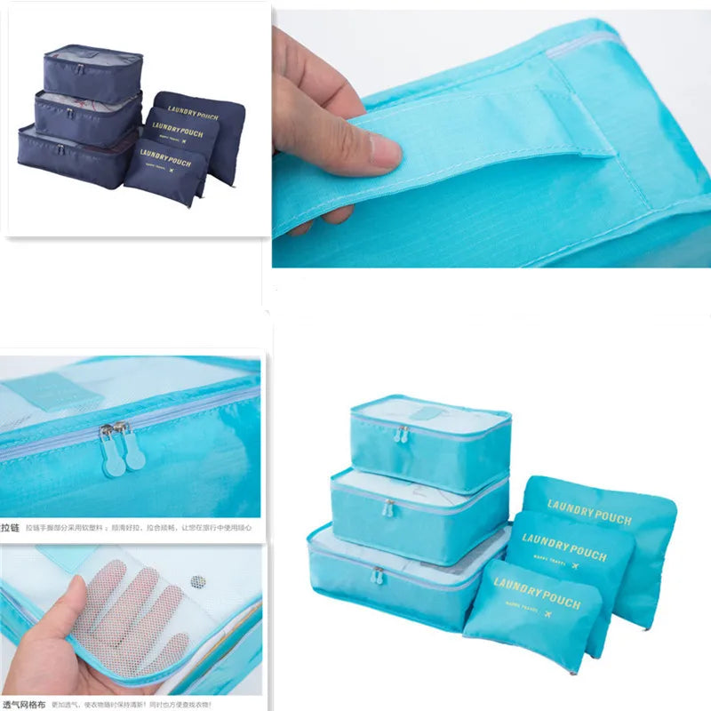 6pcs Travel Storage Bag Set, for Closets, Closets, Suitcases, Thickened Bags, Travel Manager, Bags, Shoes Bags, Cube Bags