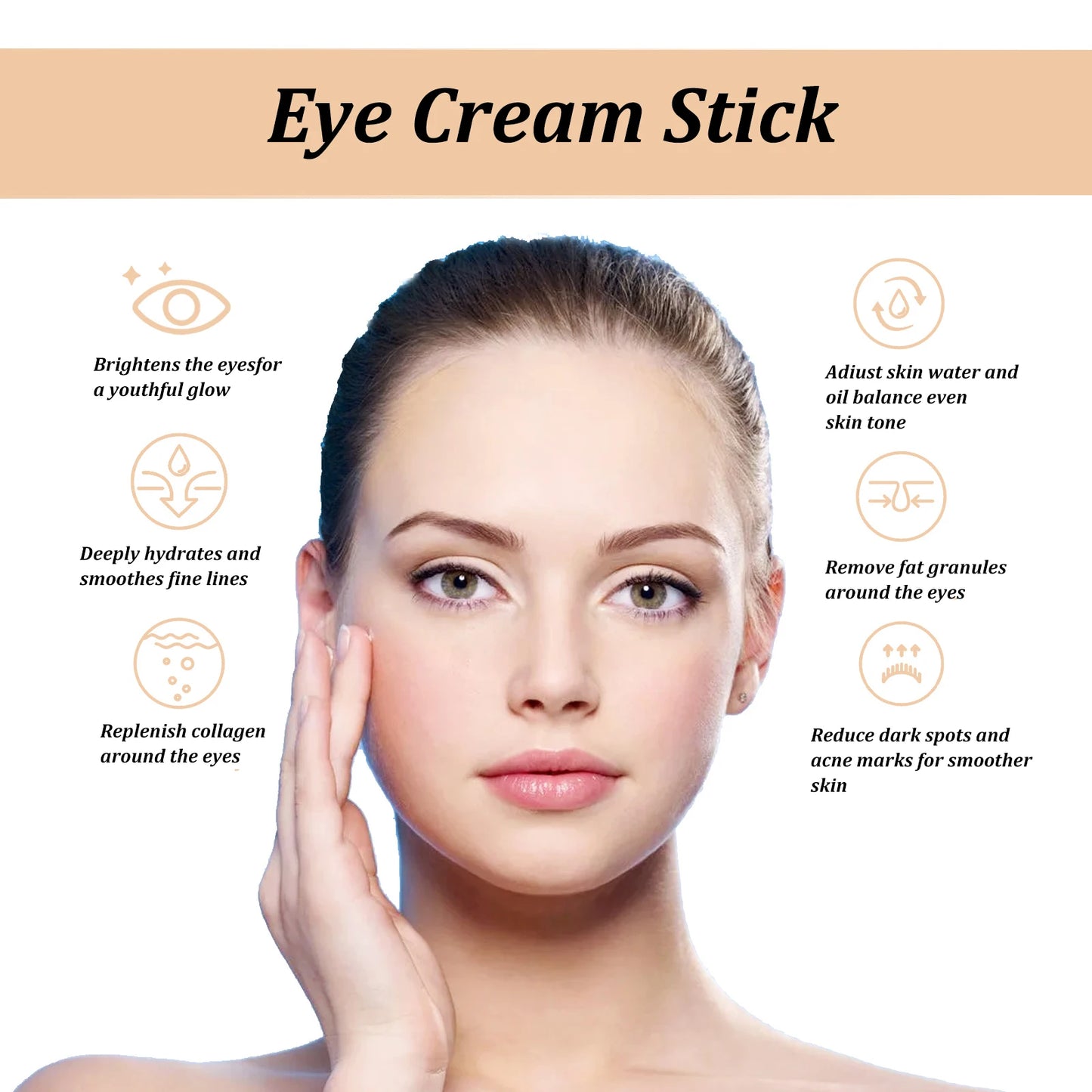 NEW Arrivals Snail Eye Cream Stick Collagen Fade Fine Lines Wrinkle Lightening Dark Circles Firming Eye Bags Puffiness Moisturizing Eye Cream Women Ladies Cosmetic Supplies